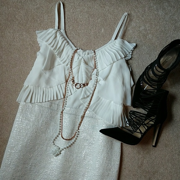 LOFT Dresses & Skirts - *LOFT White/Metallic Cocktail Dress*